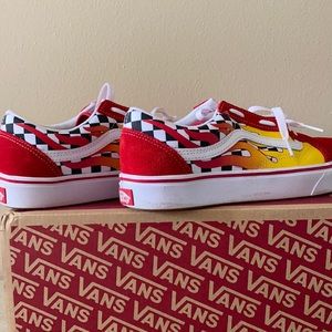 Size 7 Old School Flame Check Vans